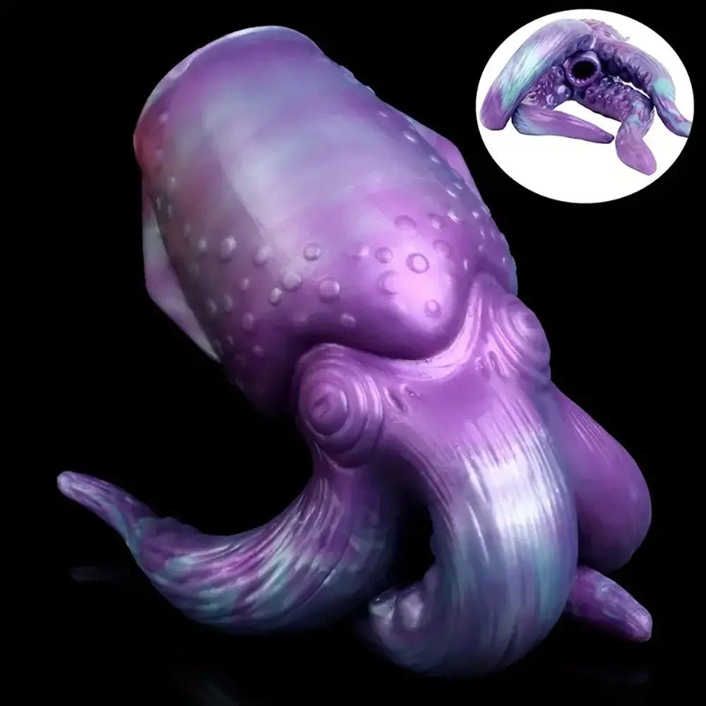 Purple Teal Octopus Fantasy Dildo - Silicone Tentacle Dildo