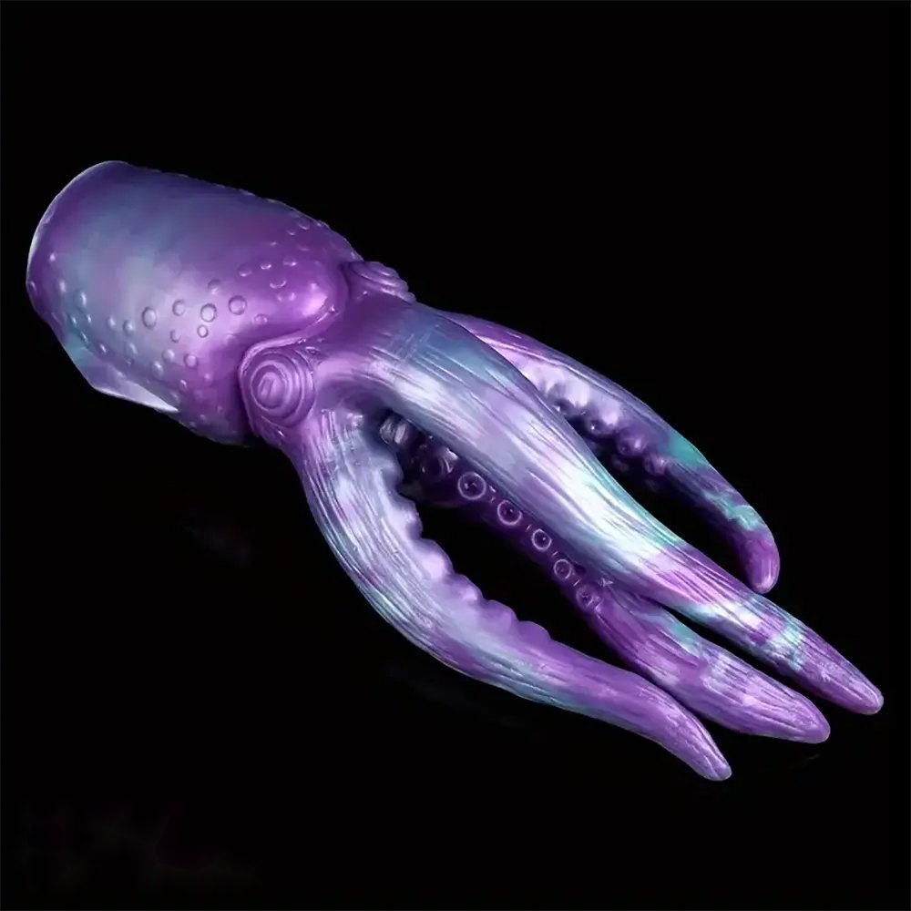 Purple Teal Octopus Fantasy Dildo - Silicone Tentacle Dildo