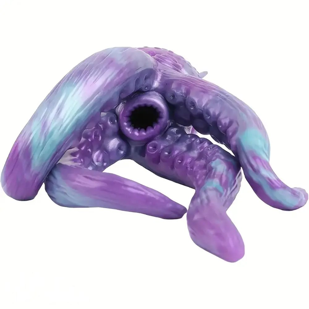 Purple Teal Octopus Fantasy Dildo - Silicone Tentacle Dildo