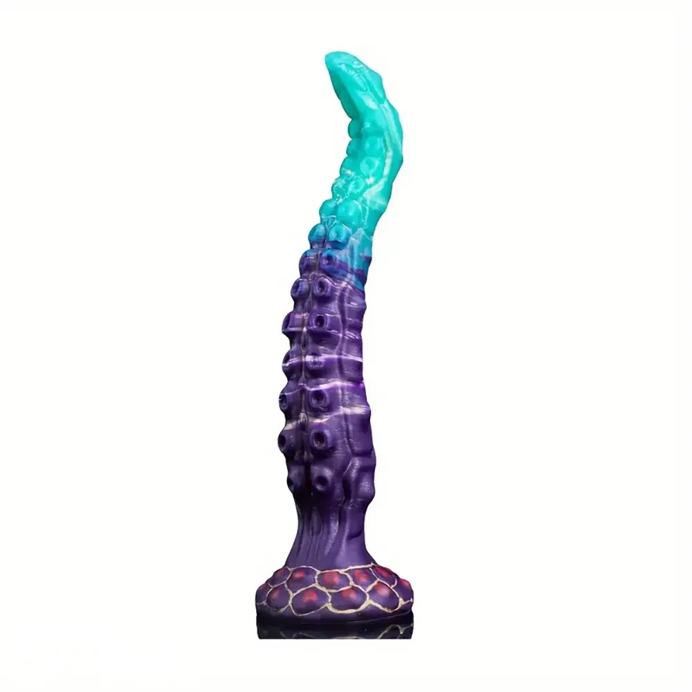 Purple Teal Tentacle Fantasy Dildo - Silicone Monster Dildo