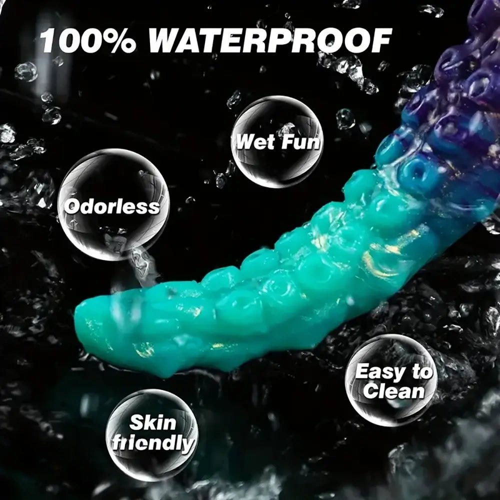 Purple Teal Tentacle Fantasy Dildo - Silicone Monster Dildo