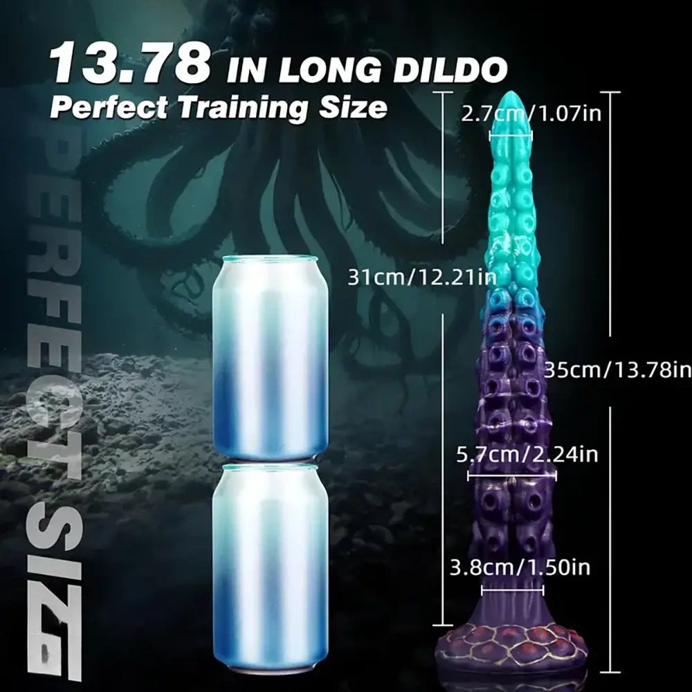 Purple Teal Tentacle Fantasy Dildo - Silicone Monster Dildo