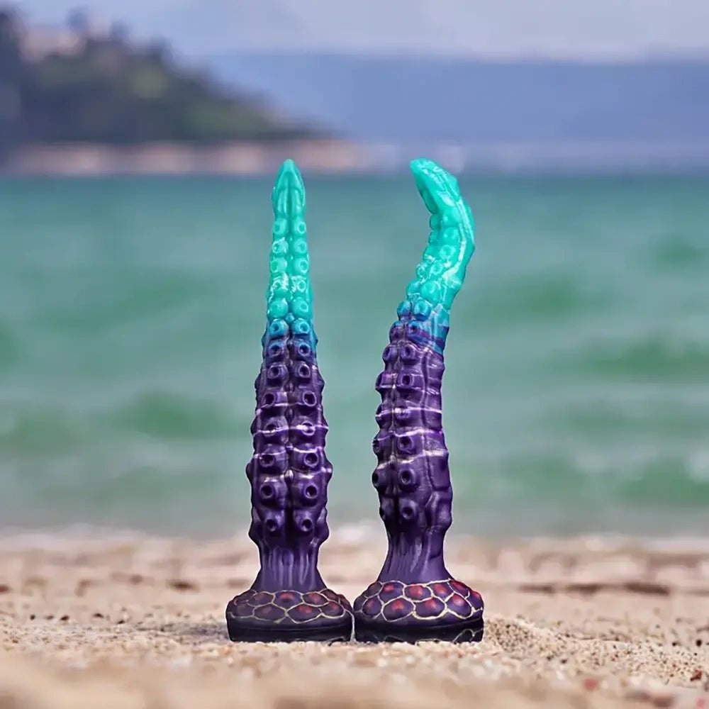 Purple Teal Tentacle Fantasy Dildo - Silicone Monster Dildo