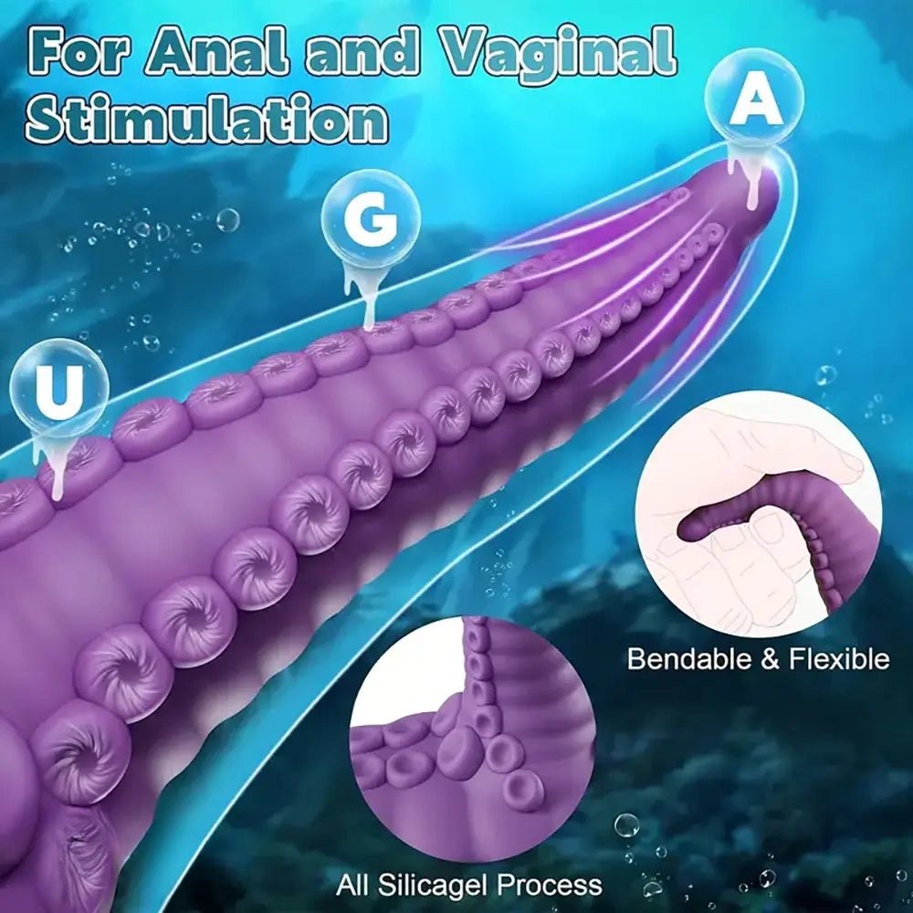 Purple Tentacle Fantasy Dildo - Silicone Tentacle Toy