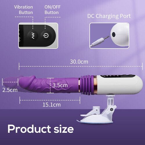 Purple Thrusting Sex Machine - Vibrating Dildo Machine