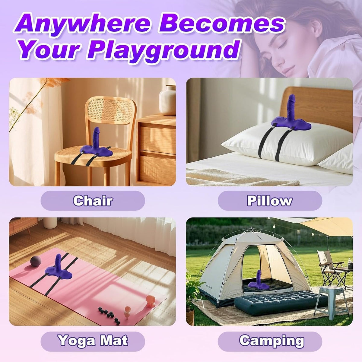 Purple Triple-Motor Rider - Wearable Riding Vibrator