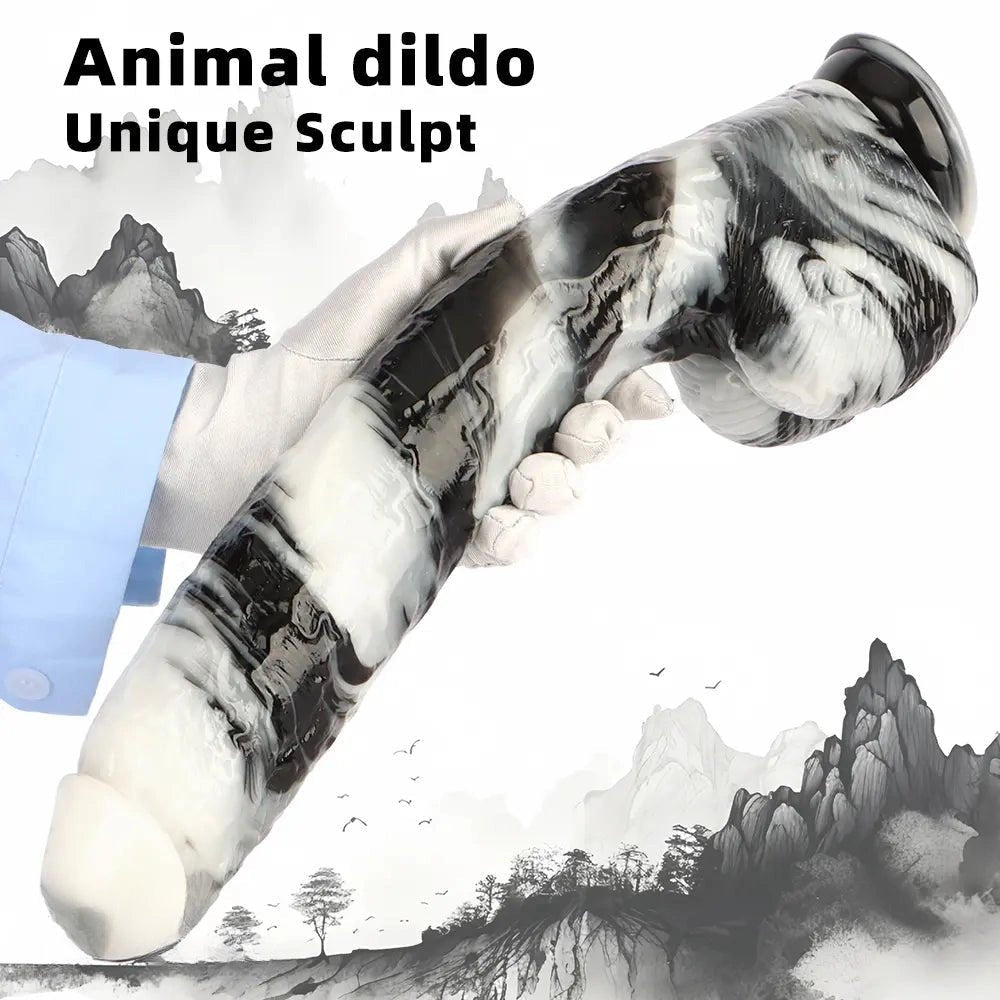 Marbled Suction Base Dildo - Realistic Suction Cup Dildo