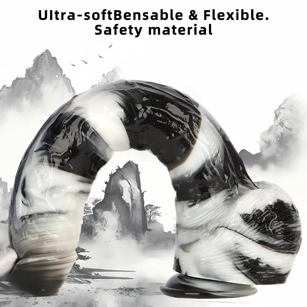 Marbled Suction Base Dildo - Realistic Suction Cup Dildo