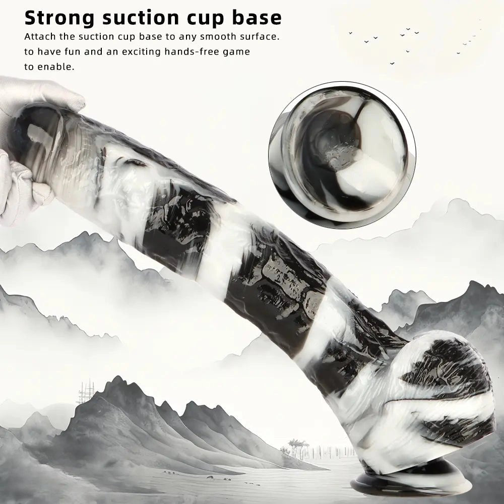Marbled Suction Base Dildo - Realistic Suction Cup Dildo