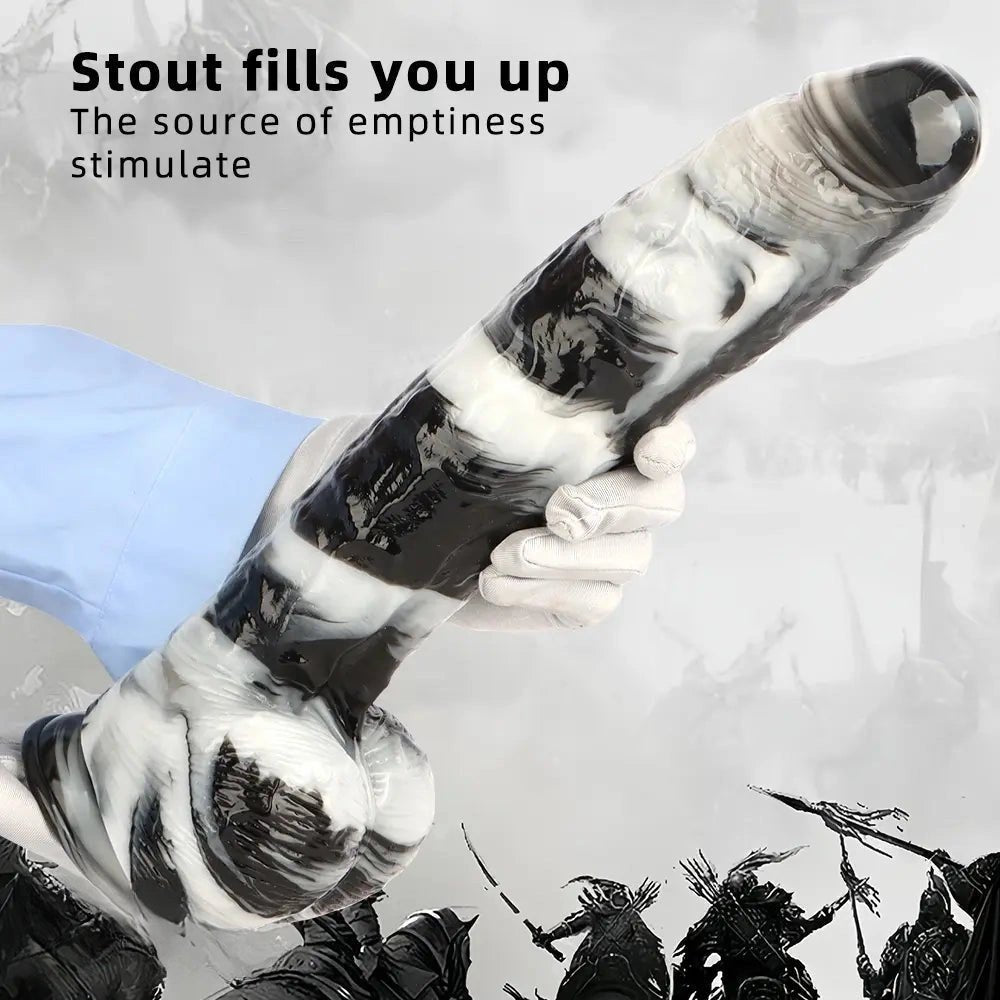 Marbled Suction Base Dildo - Realistic Suction Cup Dildo