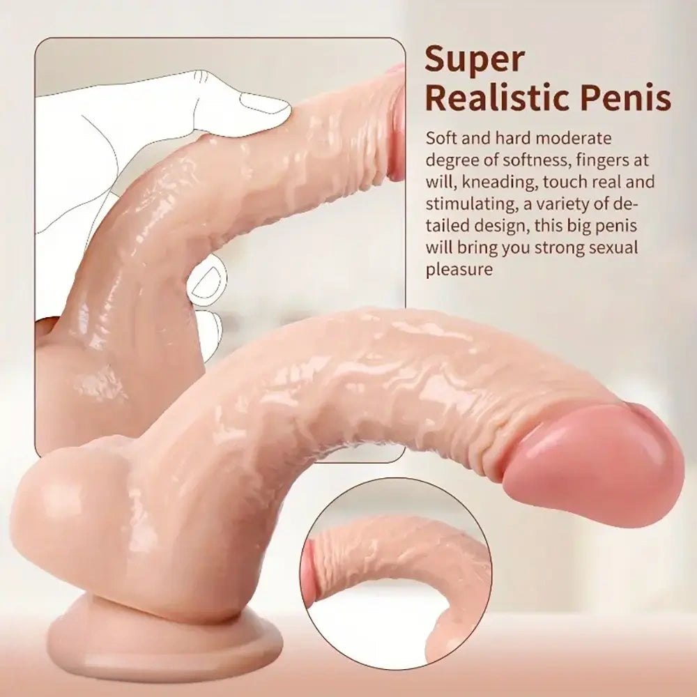 PVC Realistic Dildo 7.87in - Lifelike Flesh Tone Dildo