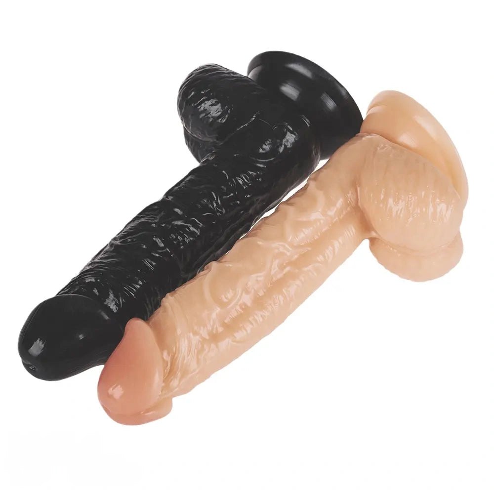 PVC Suction Dildo Black Flesh - Realistic Dildo