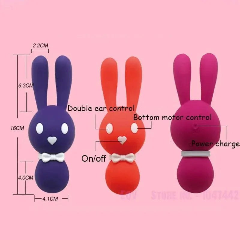 Rabbit Ear Triple-Motor Vibrator - Clitoral Nipple Vibrator