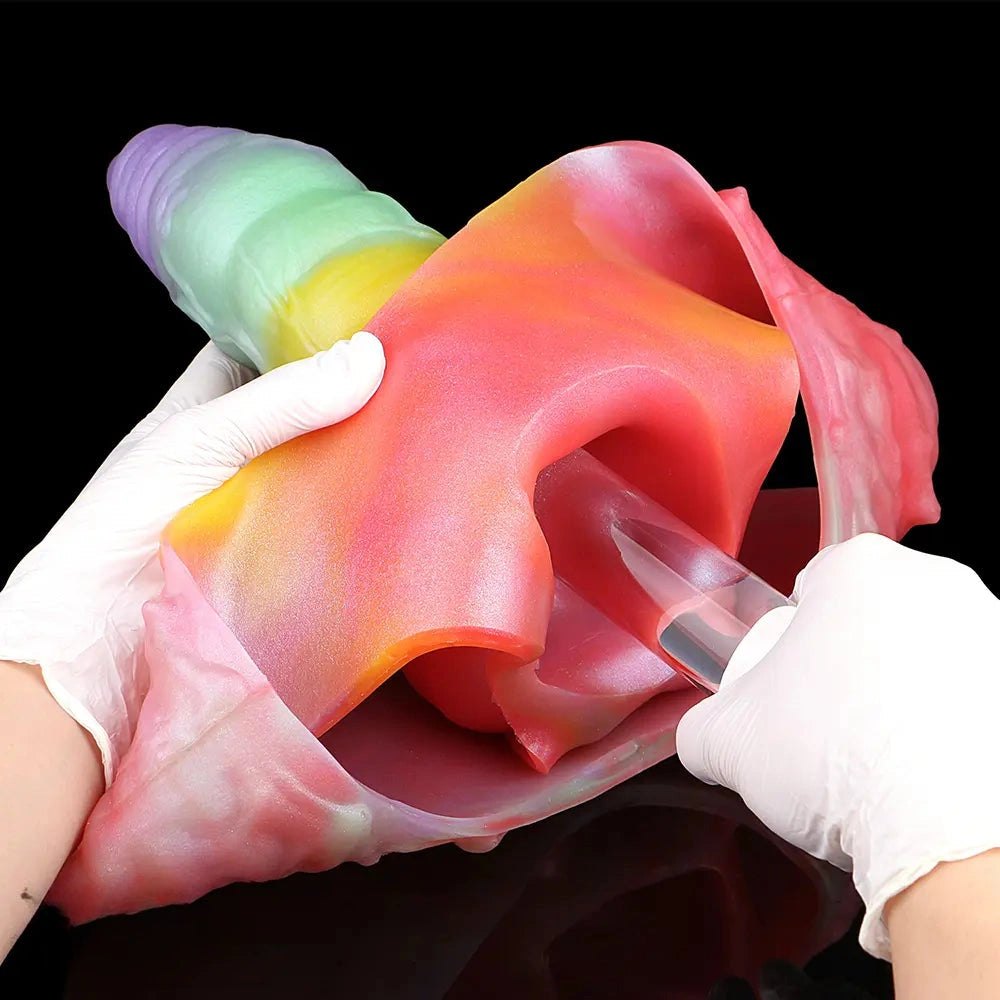 Rainbow Creature Fantasy Dildo 9.92in - Silicone Monster Dildo
