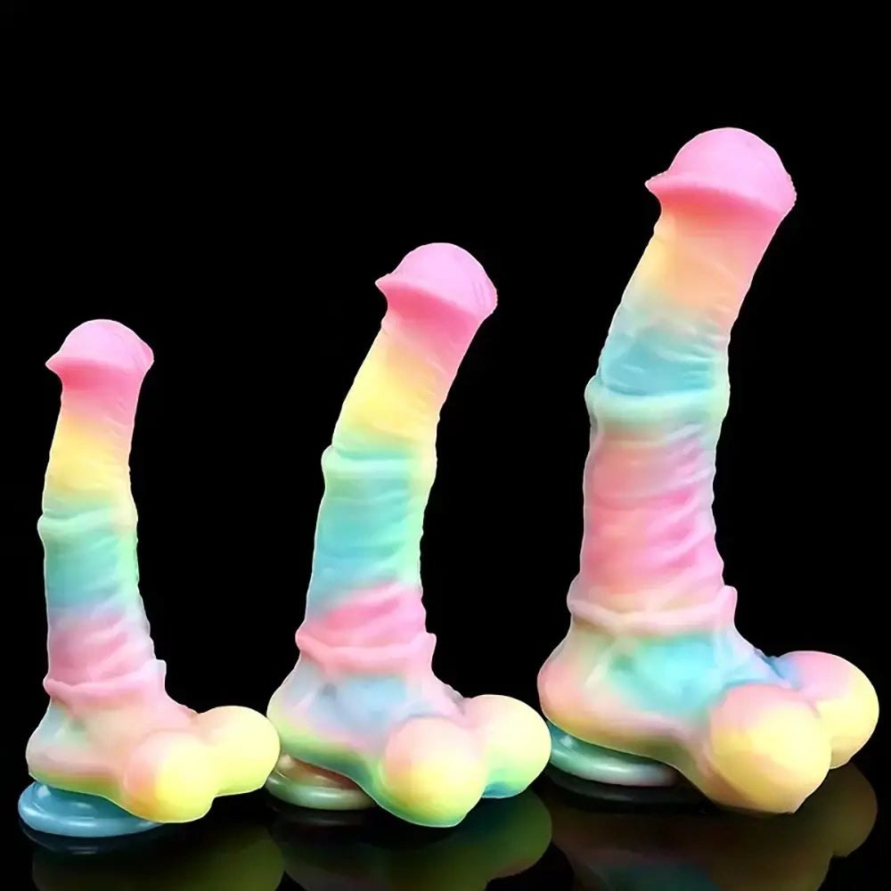 Rainbow Knotted Horse Dildo - Knotted Horse Dildo