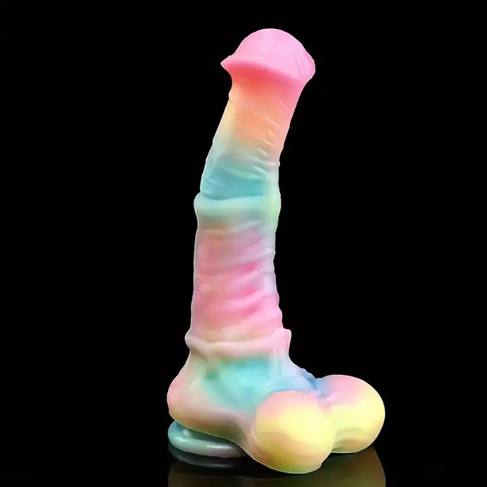Rainbow Knotted Horse Dildo - Knotted Horse Dildo