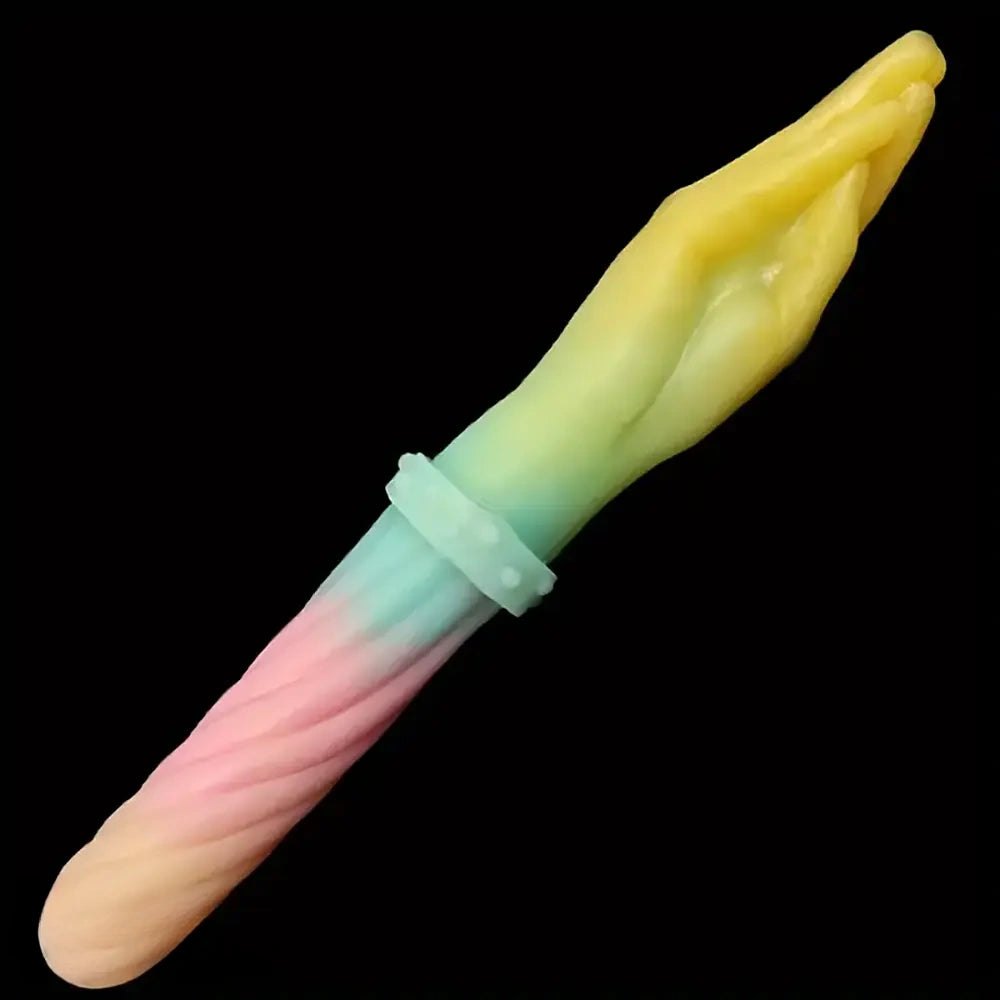 Rainbow Ombre Fisting Dildo - Double-Ended Silicone Dildo