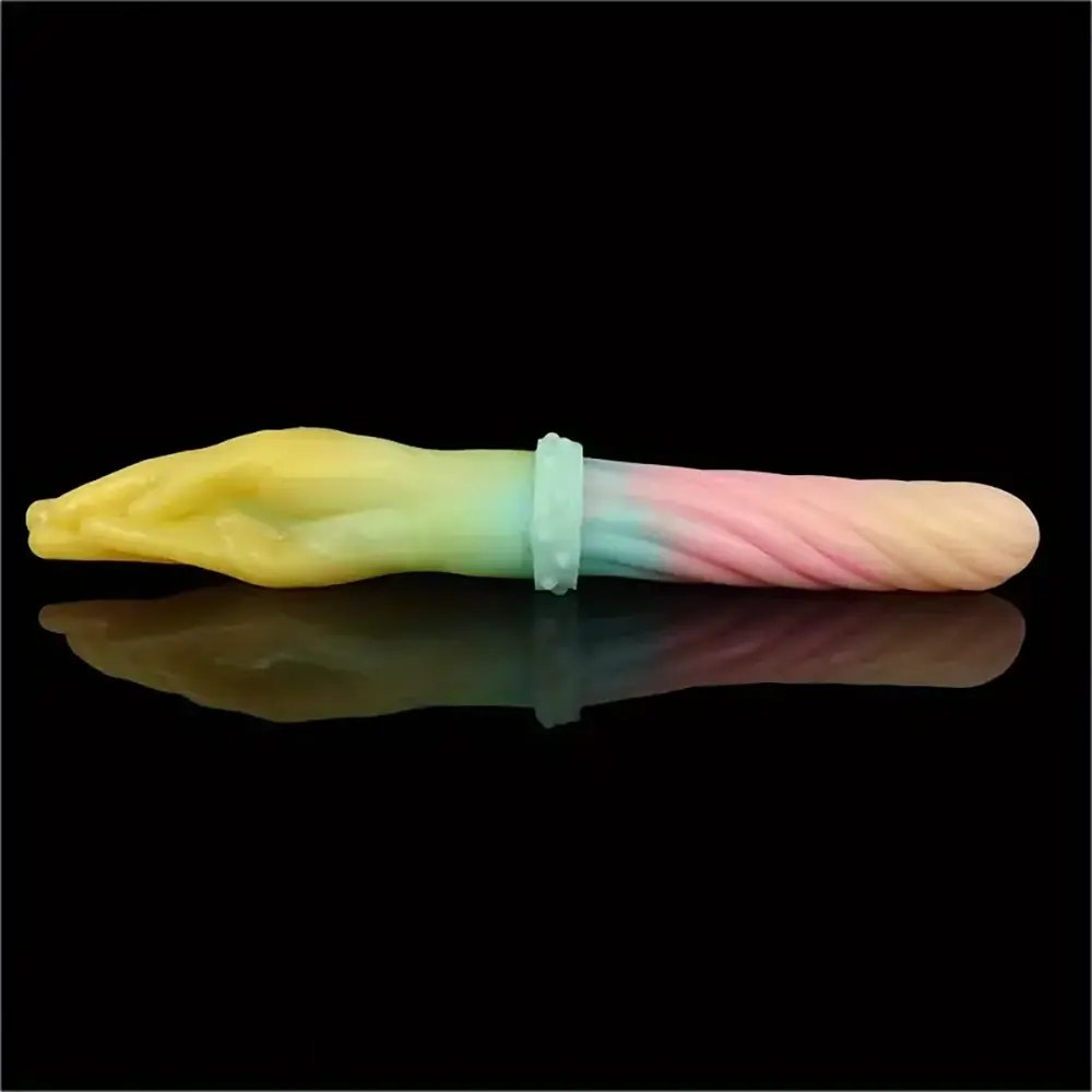 Rainbow Ombre Fisting Dildo - Double-Ended Silicone Dildo