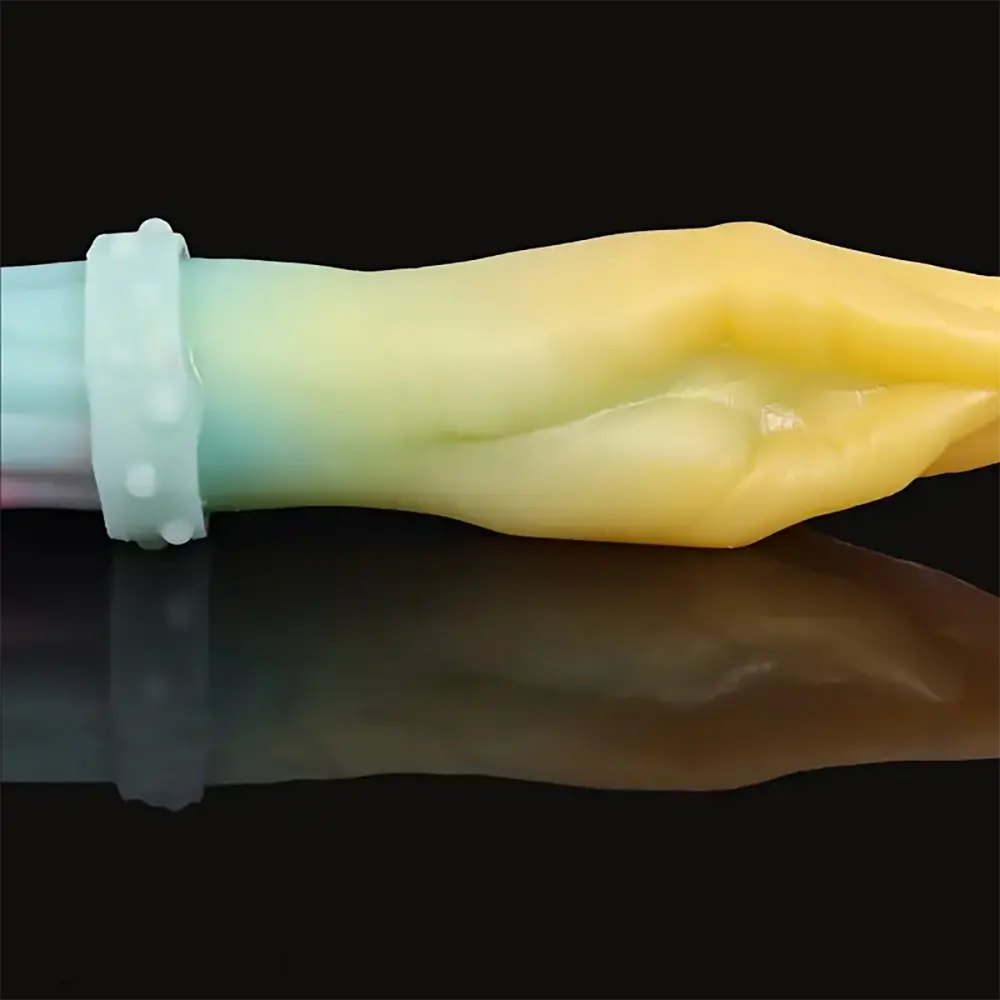 Rainbow Ombre Fisting Dildo - Double-Ended Silicone Dildo