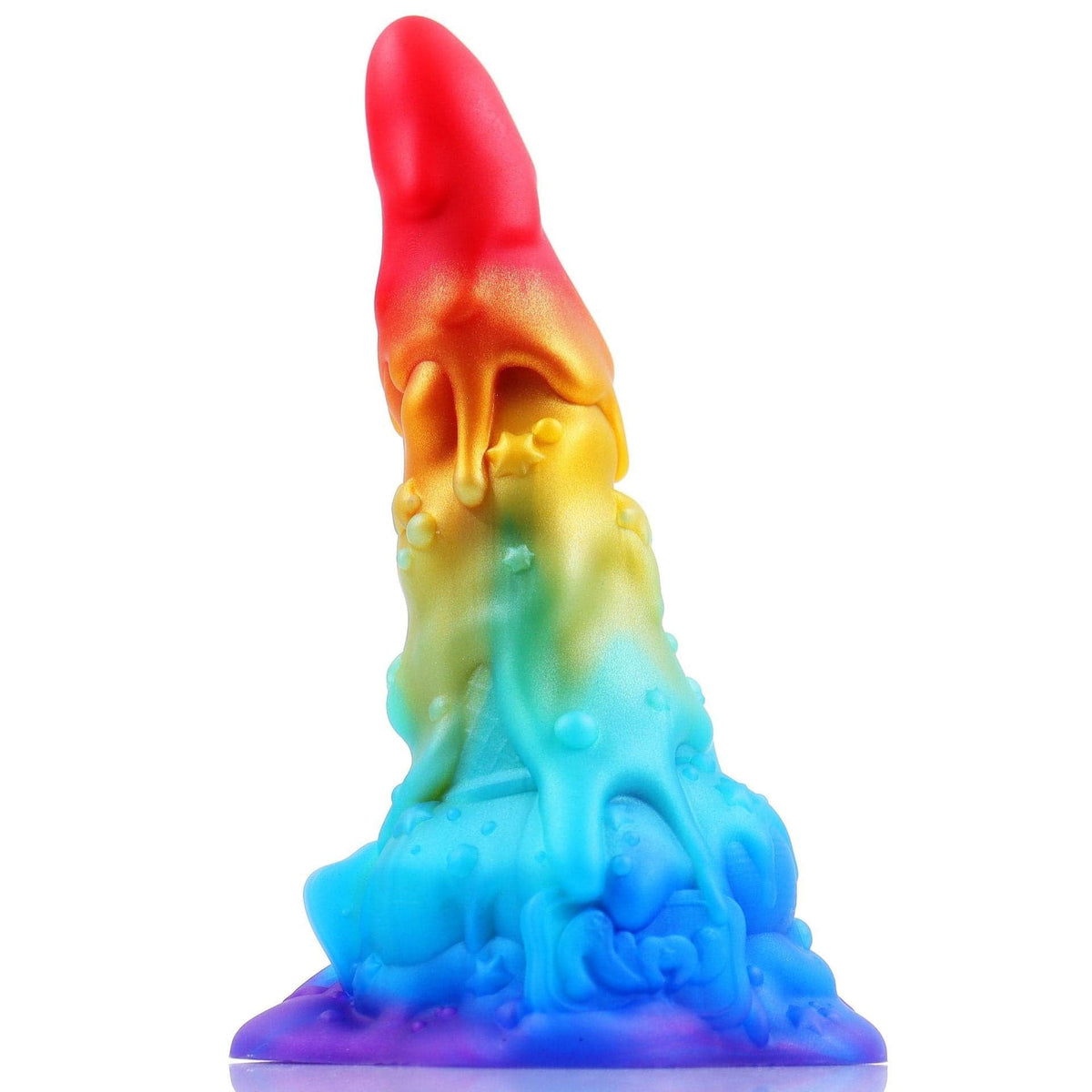 Rainbow Ombre Fantasy Dildo - Liquid Silicone Fantasy Dildo