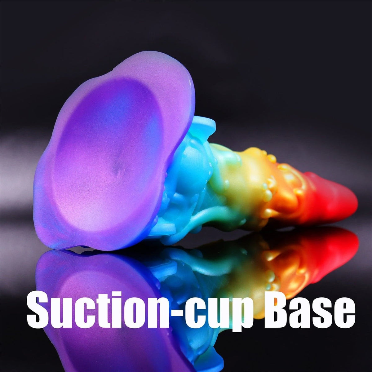 Rainbow Ombre Fantasy Dildo - Liquid Silicone Fantasy Dildo