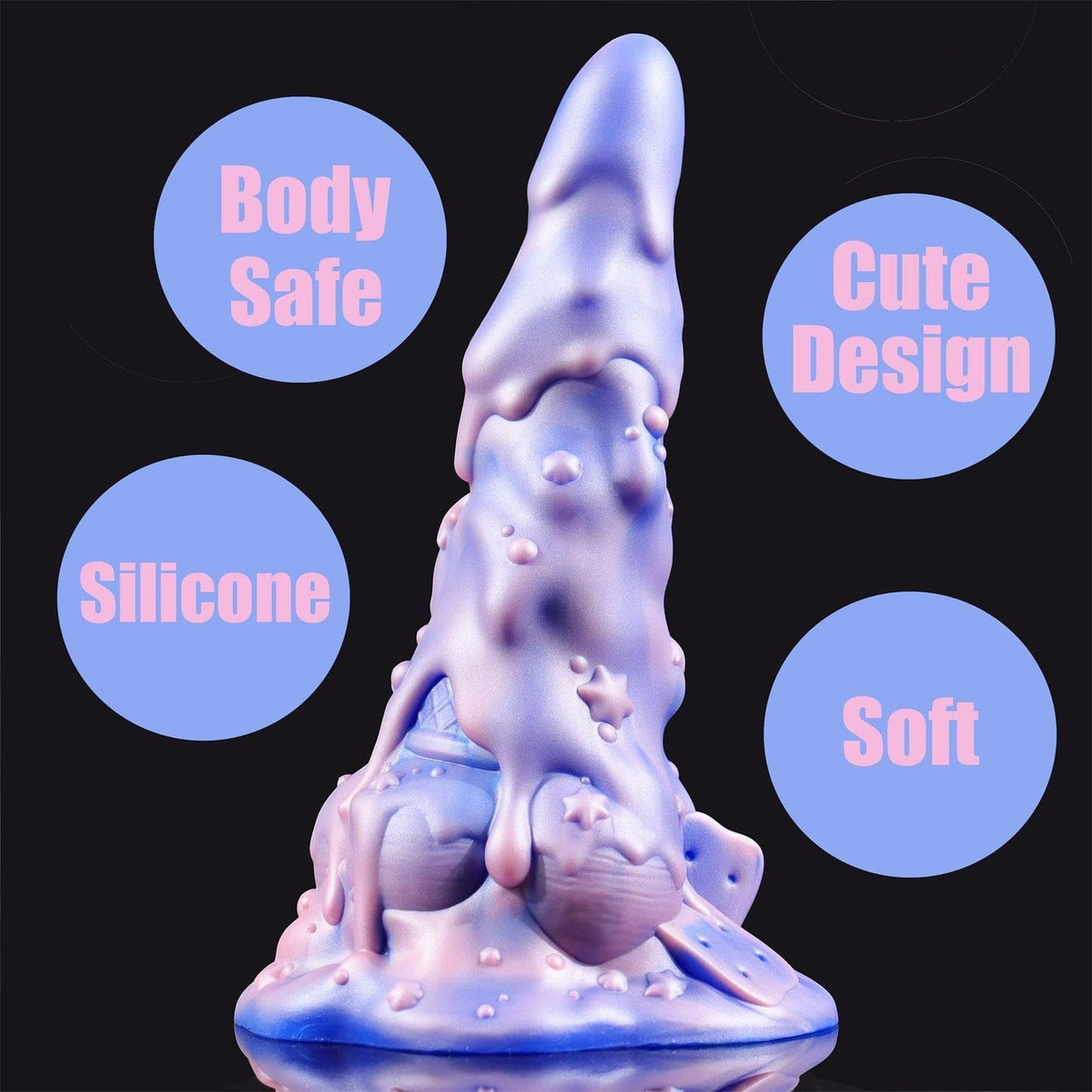 Rainbow Ombre Fantasy Dildo - Liquid Silicone Fantasy Dildo