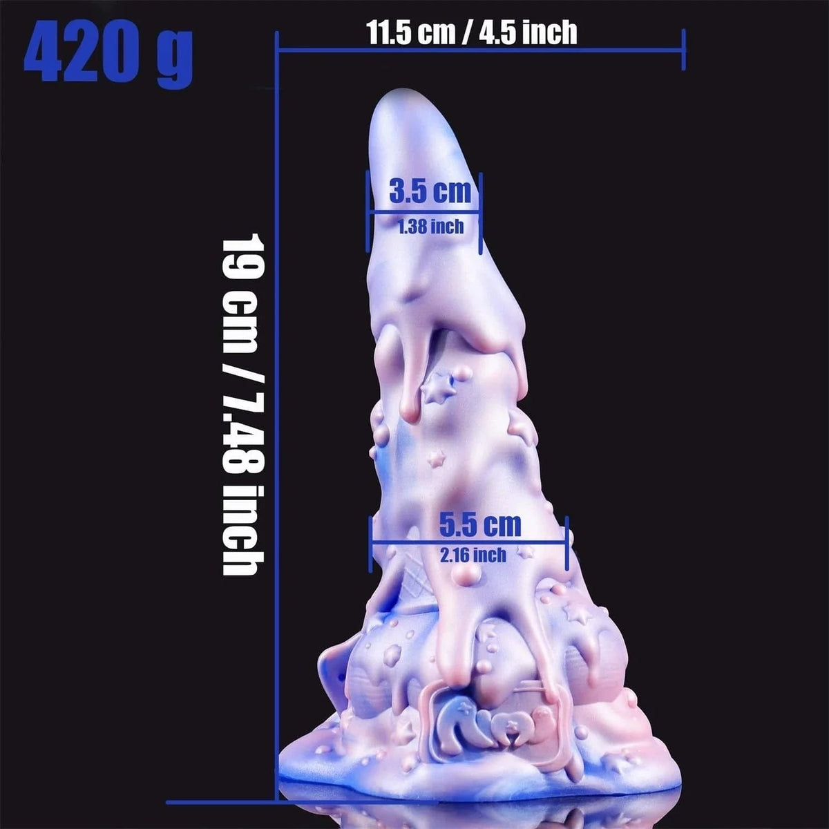 Rainbow Ombre Fantasy Dildo - Liquid Silicone Fantasy Dildo