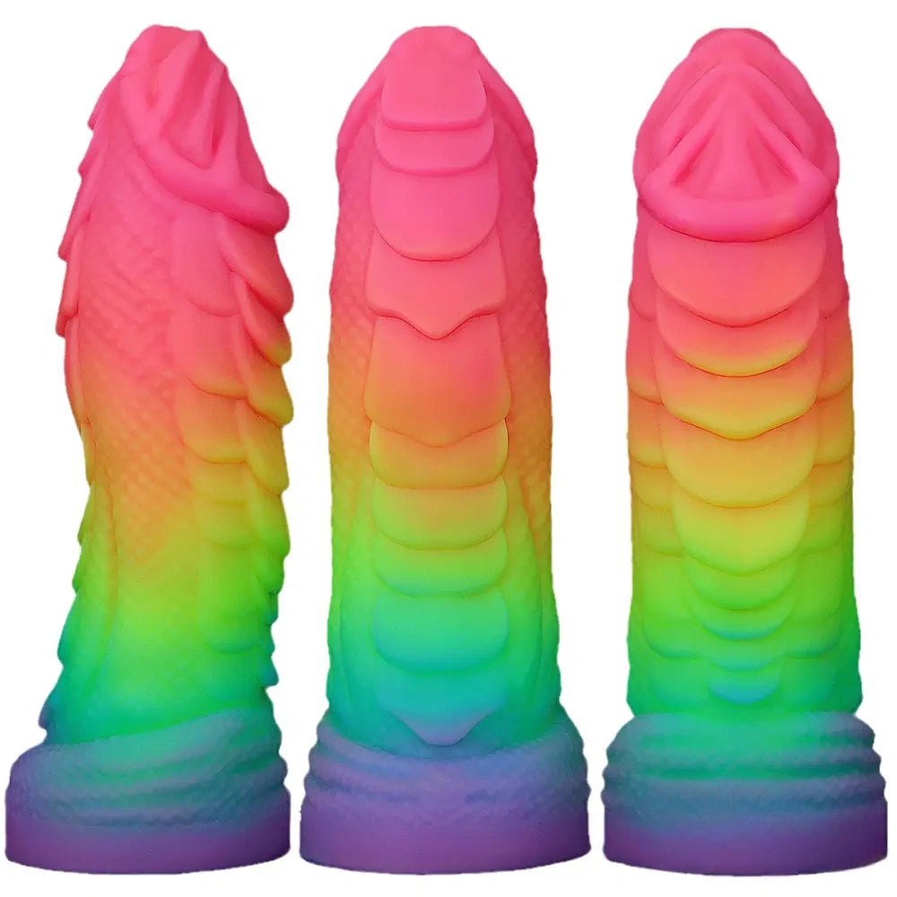 Rainbow Scale Dragon Fantasy Dildo - Silicone Monster Dildo