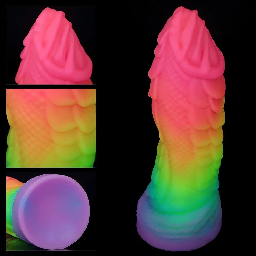 Rainbow Scale Dragon Fantasy Dildo - Silicone Monster Dildo