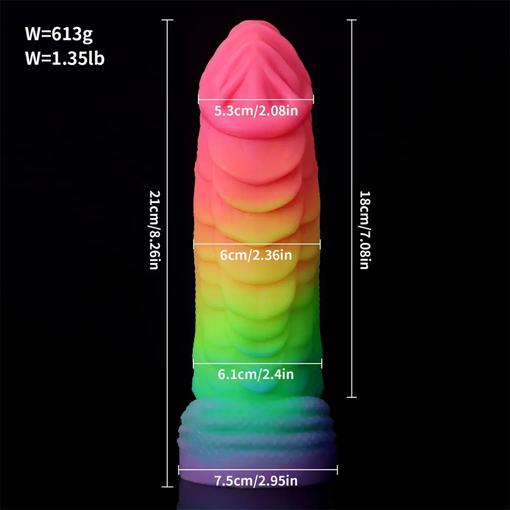 Rainbow Scale Dragon Fantasy Dildo - Silicone Monster Dildo