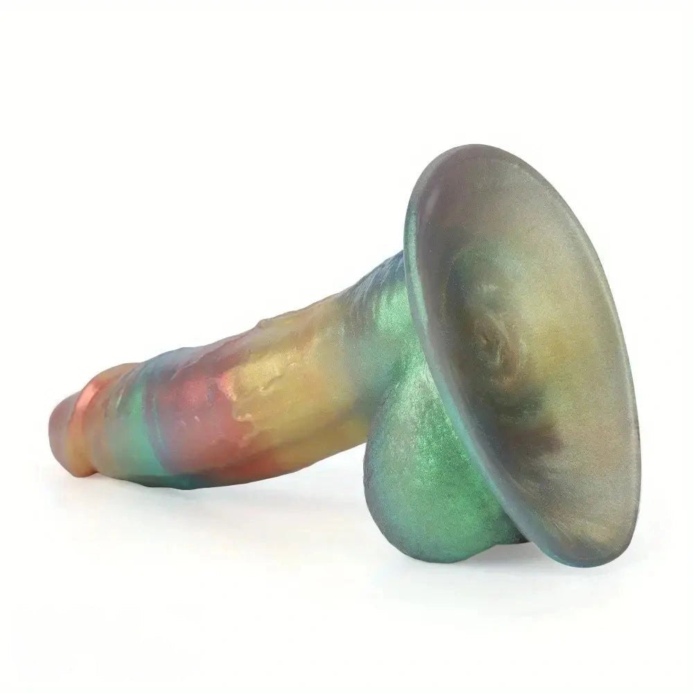 Rainbow Shimmer Fantasy Dildo - Iridescent Silicone Dildo
