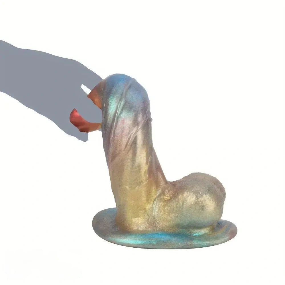 Rainbow Shimmer Fantasy Dildo - Iridescent Silicone Dildo