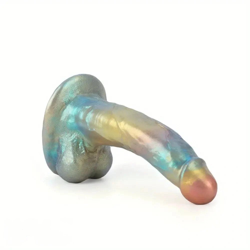 Rainbow Shimmer Fantasy Dildo - Iridescent Silicone Dildo