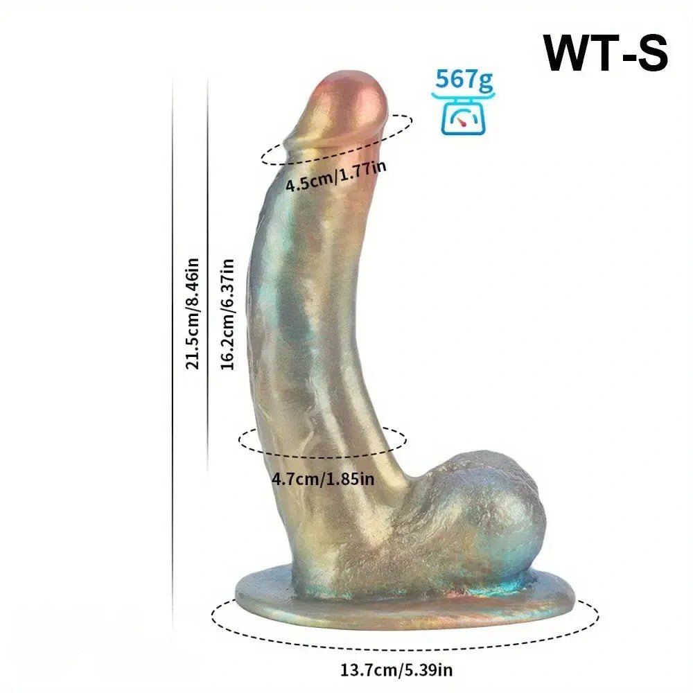 Rainbow Shimmer Fantasy Dildo - Iridescent Silicone Dildo