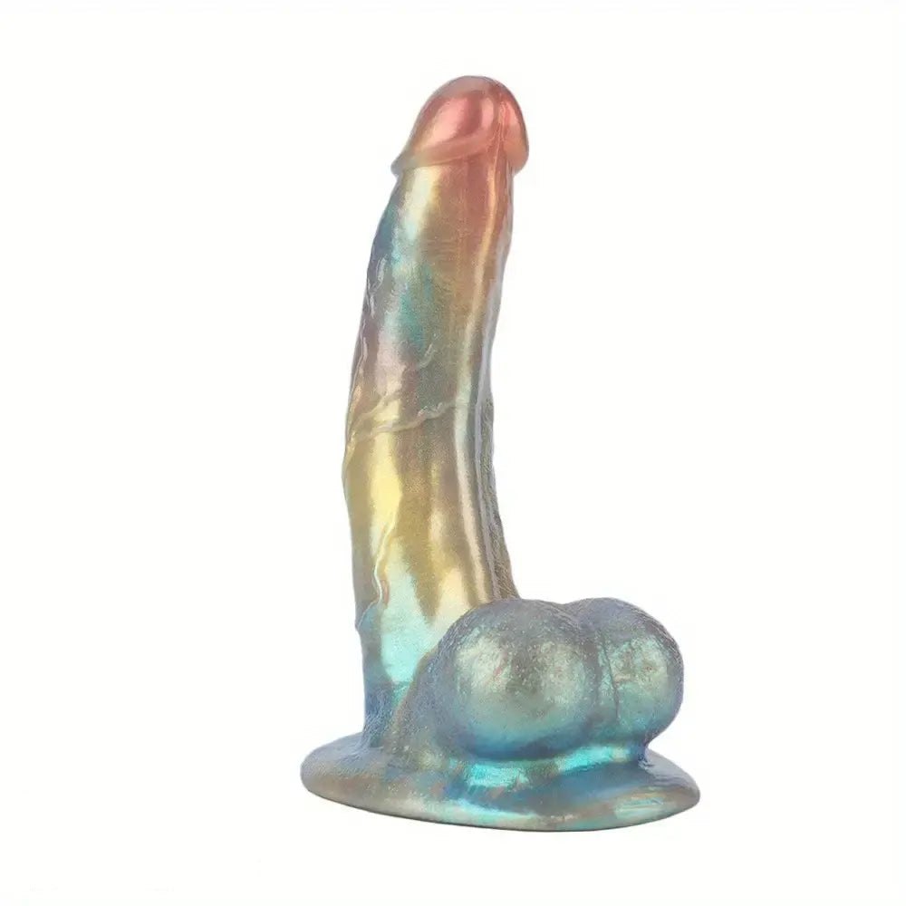 Rainbow Shimmer Fantasy Dildo - Iridescent Silicone Dildo