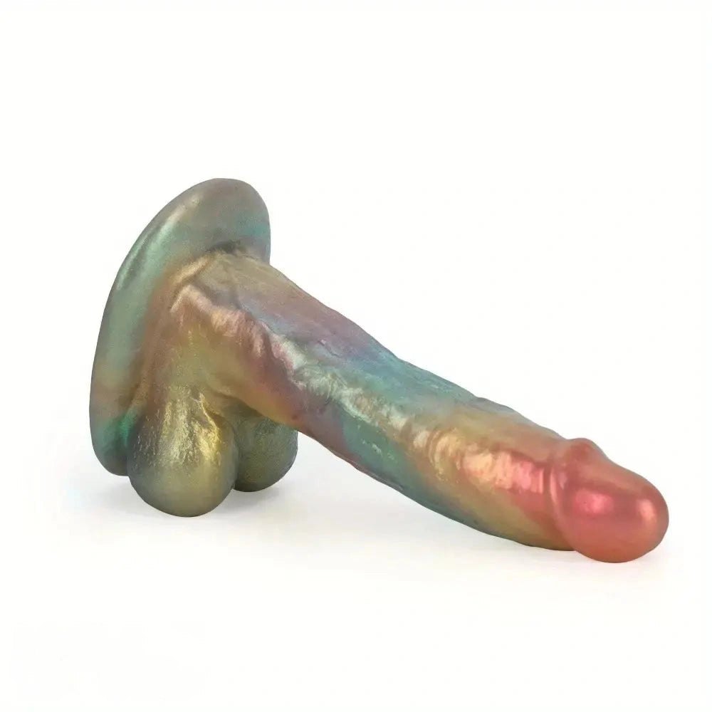 Rainbow Shimmer Fantasy Dildo - Iridescent Silicone Dildo