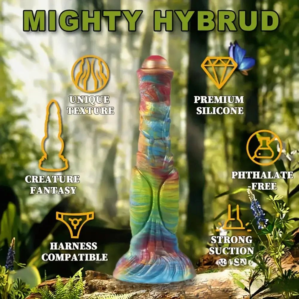 Rainbow Horse Dildo 9.4 in - Silicone Knot Dildo