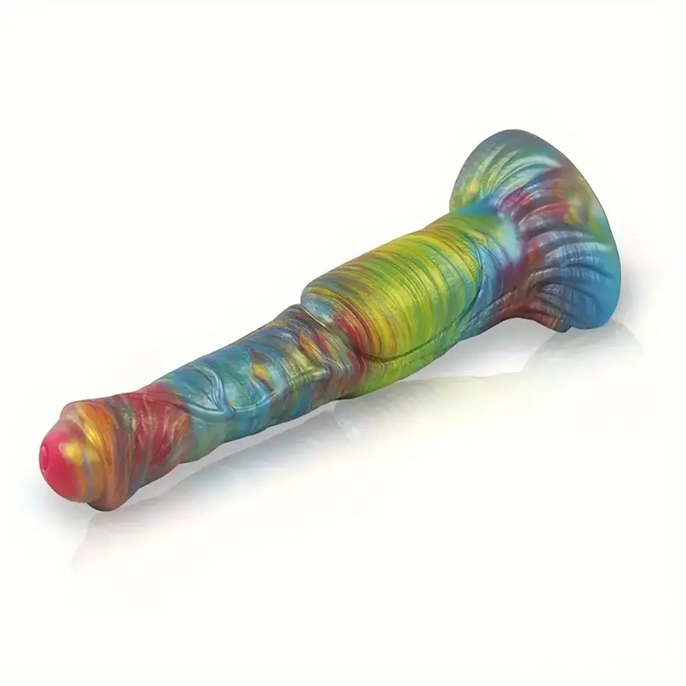 Rainbow Horse Dildo 9.4 in - Silicone Knot Dildo