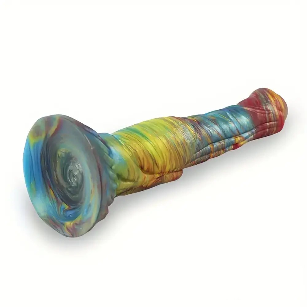 Rainbow Horse Dildo 9.4 in - Silicone Knot Dildo