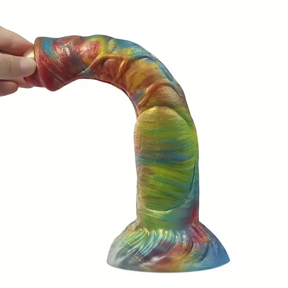 Rainbow Horse Dildo 9.4 in - Silicone Knot Dildo