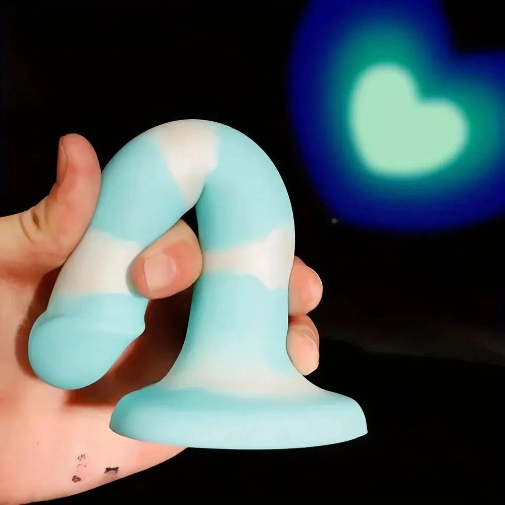 Rainbow Swirl Curved Dildo - Realistic Silicone Dildo