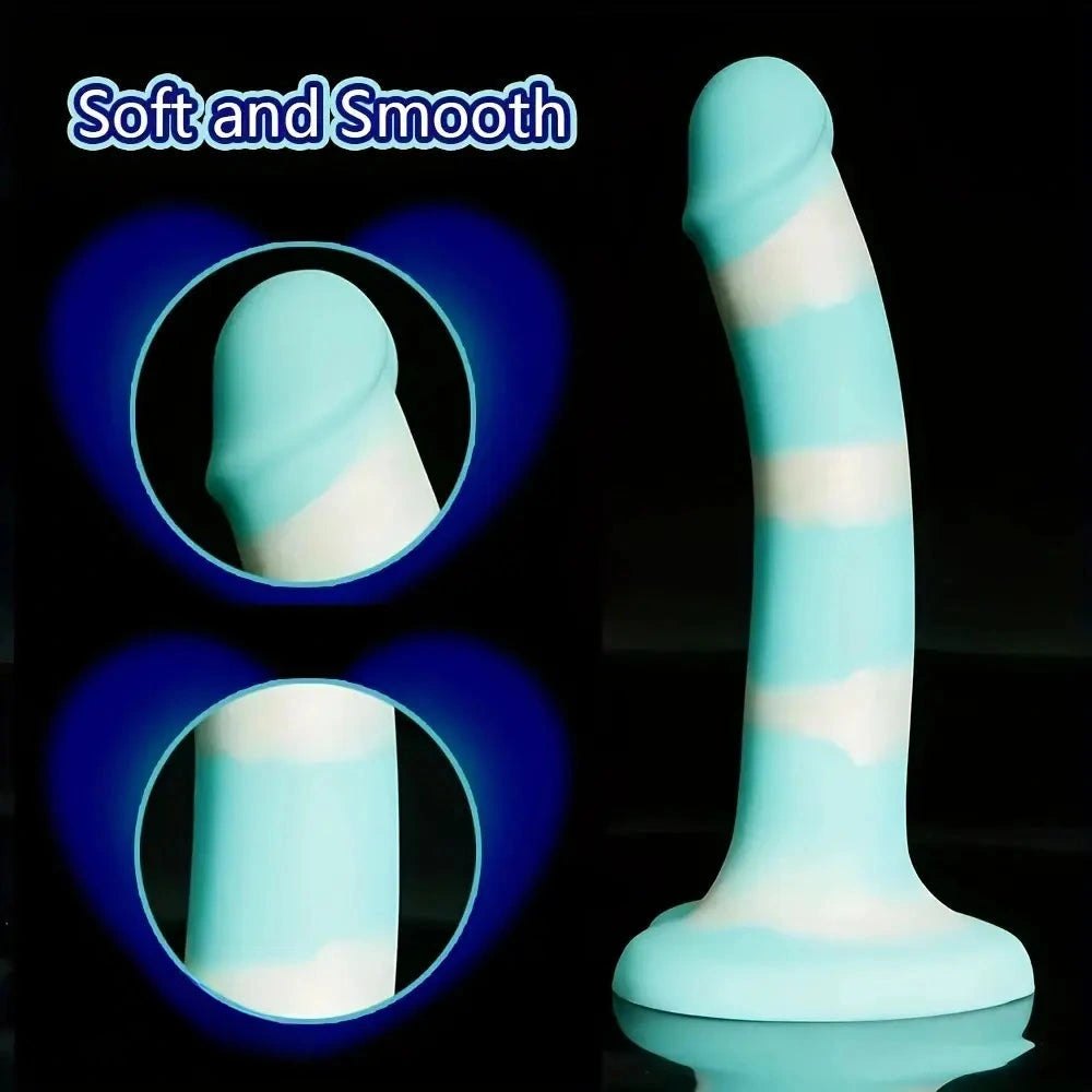Rainbow Swirl Curved Dildo - Realistic Silicone Dildo