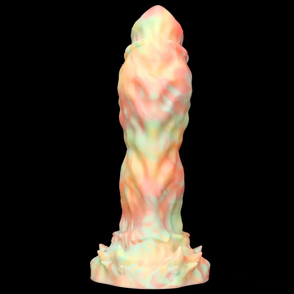 Rainbow Swirl Fantasy Dildo 9in - Silicone Monster Dildo