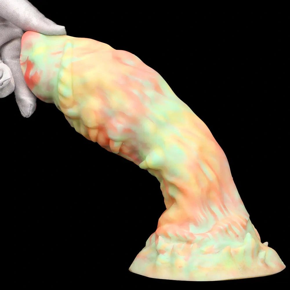 Rainbow Swirl Fantasy Dildo 9in - Silicone Monster Dildo