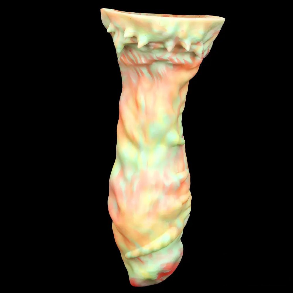 Rainbow Swirl Fantasy Dildo 9in - Silicone Monster Dildo