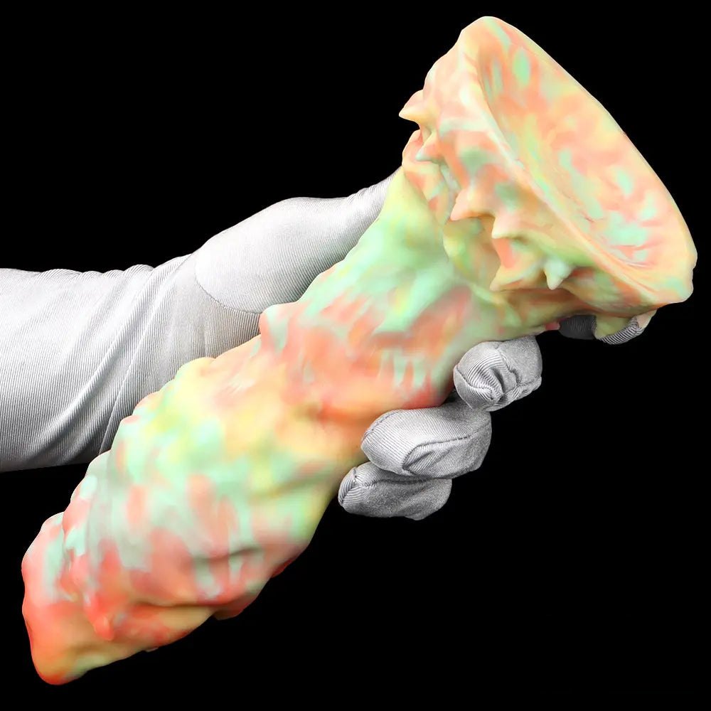 Rainbow Swirl Fantasy Dildo 9in - Silicone Monster Dildo