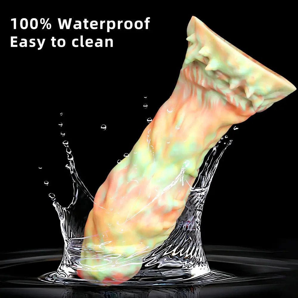 Rainbow Swirl Fantasy Dildo 9in - Silicone Monster Dildo