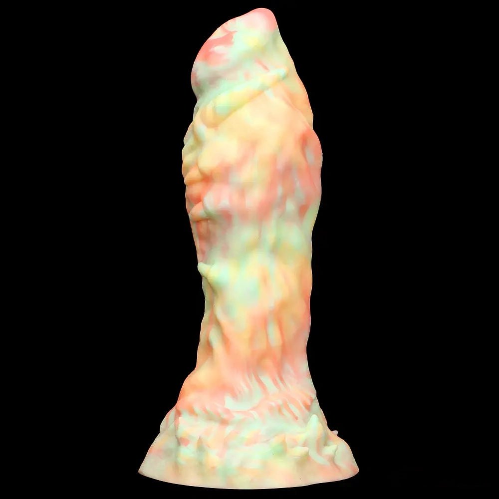 Rainbow Swirl Fantasy Dildo 9in - Silicone Monster Dildo