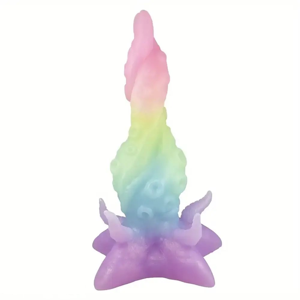 Rainbow Tentacle Fantasy Dildo 9.4in - Silicone Fantasy Dildo