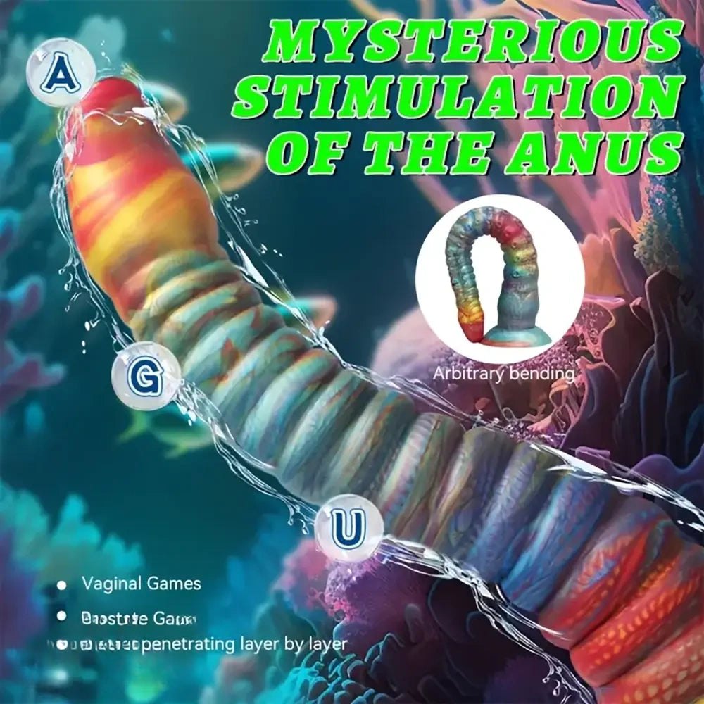 Rainbow Tentacle Fantasy Dildo - Silicone Monster Dildo